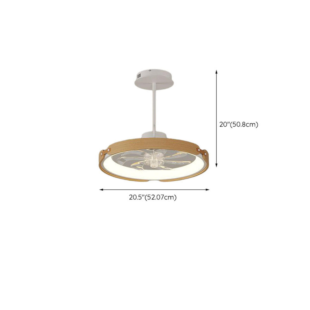 Modern Square Wood Geometric Ceiling Fan with LED Light Image - 13