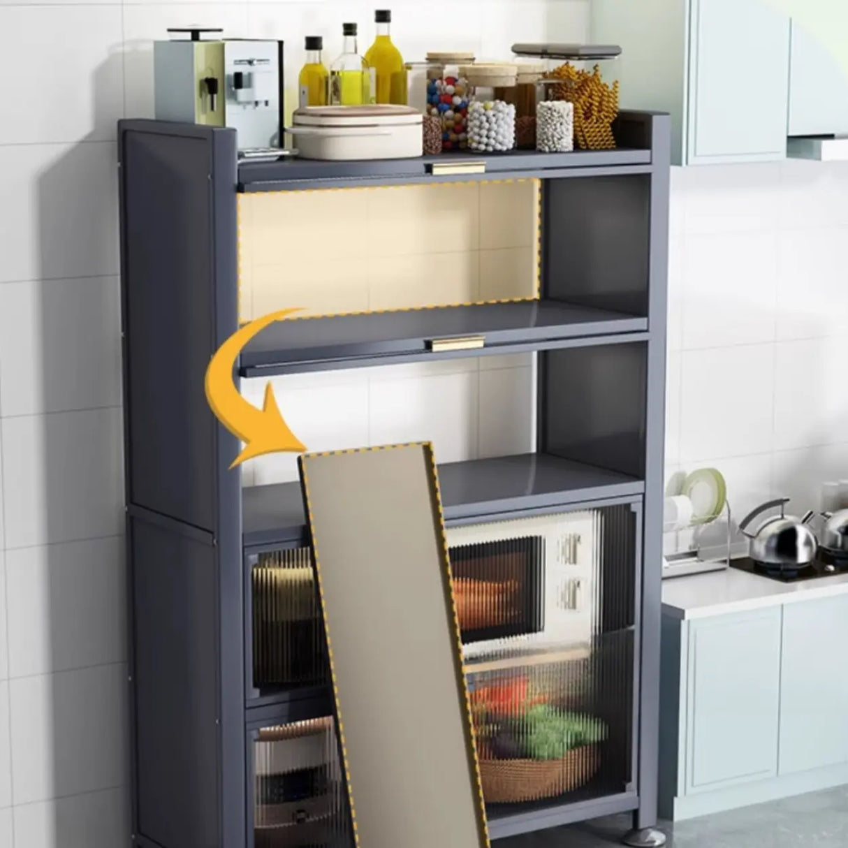 Modern Steel Vertical Shelf Display Bookcase White Image - 4