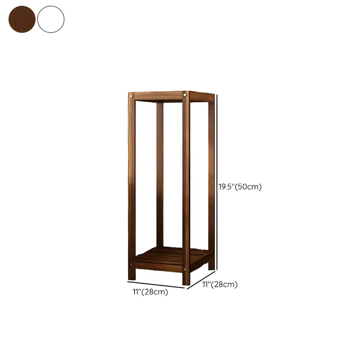 Modern Straight Leg Solid Wood White Square Plant Stand