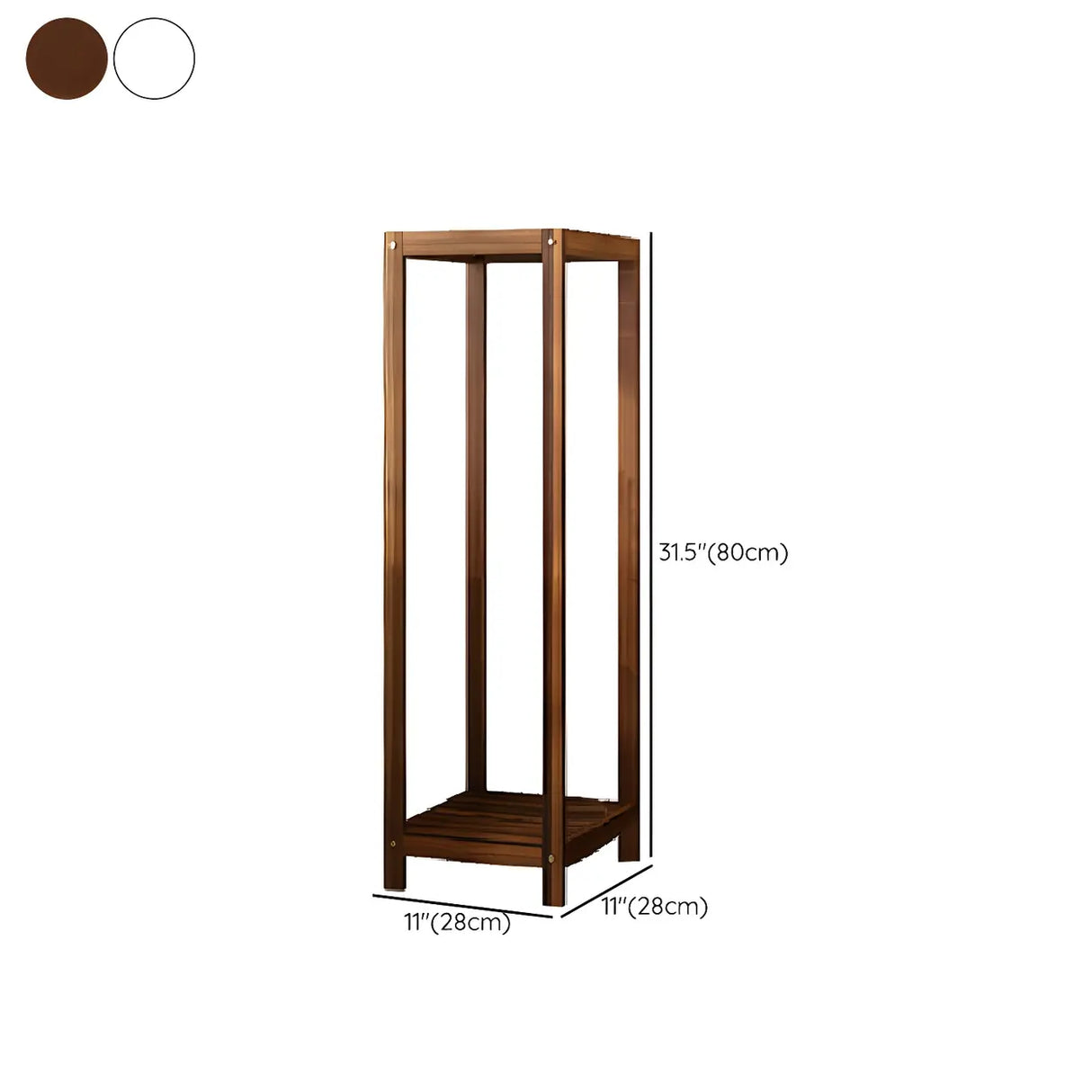 Modern Straight Leg Solid Wood White Square Plant Stand Image - 18