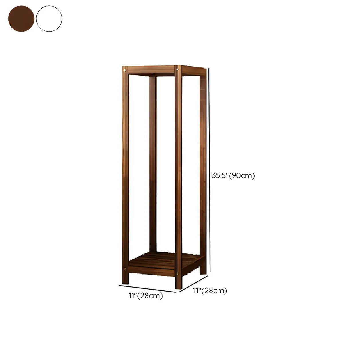 Modern Straight Leg Solid Wood White Square Plant Stand Image - 19