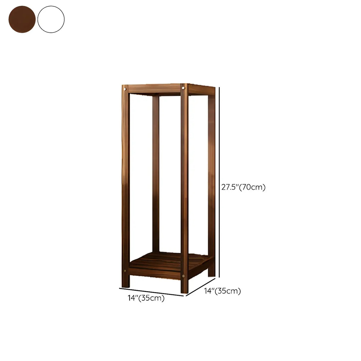 Modern Straight Leg Solid Wood White Square Plant Stand Image - 22