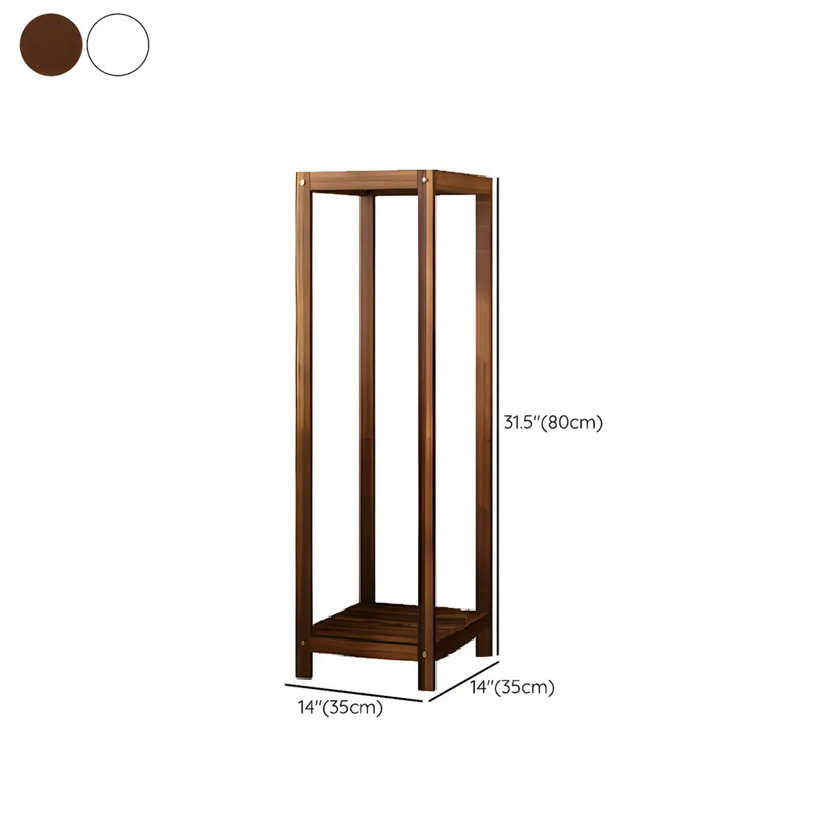 Modern Straight Leg Solid Wood White Square Plant Stand Image - 23