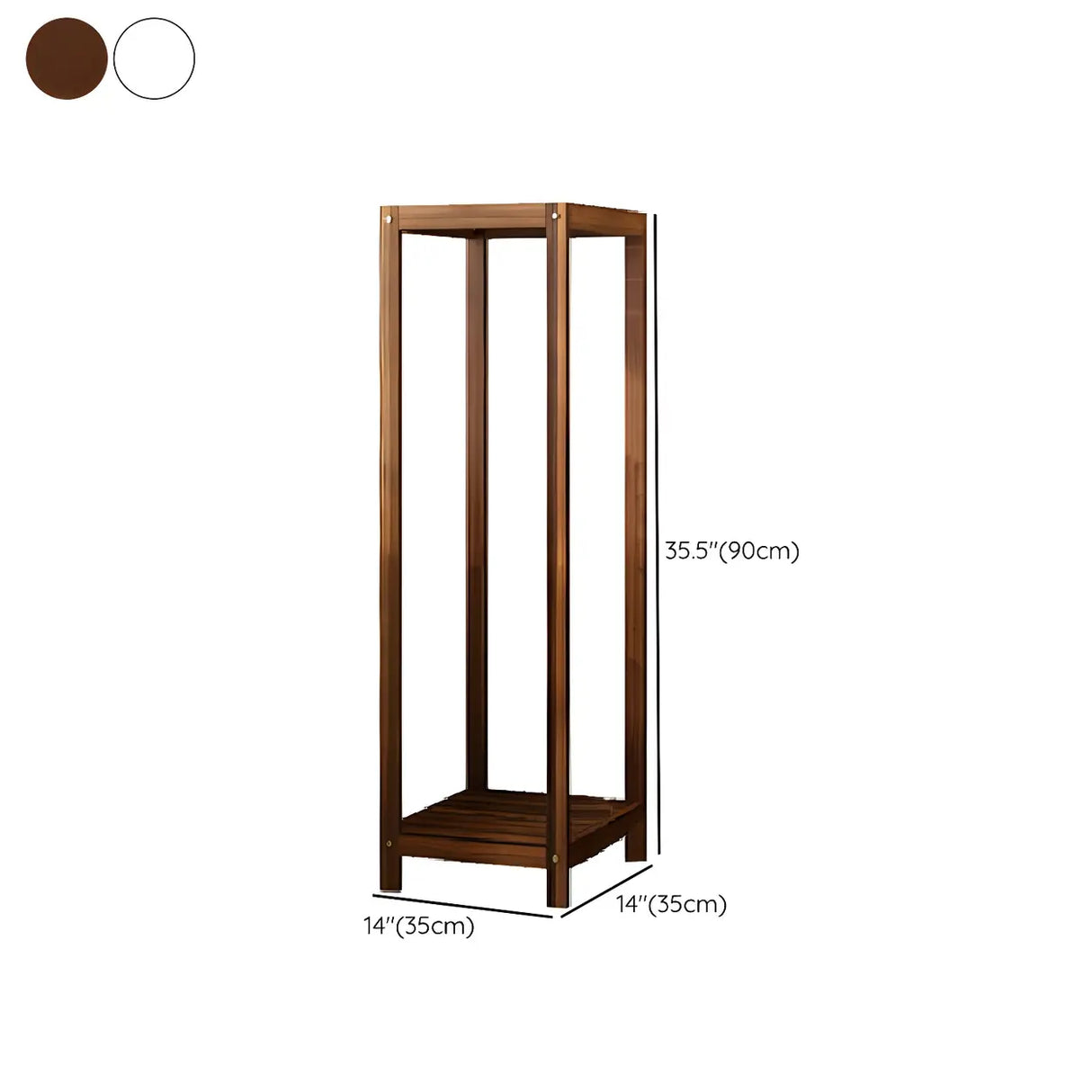 Modern Straight Leg Solid Wood White Square Plant Stand Image - 24