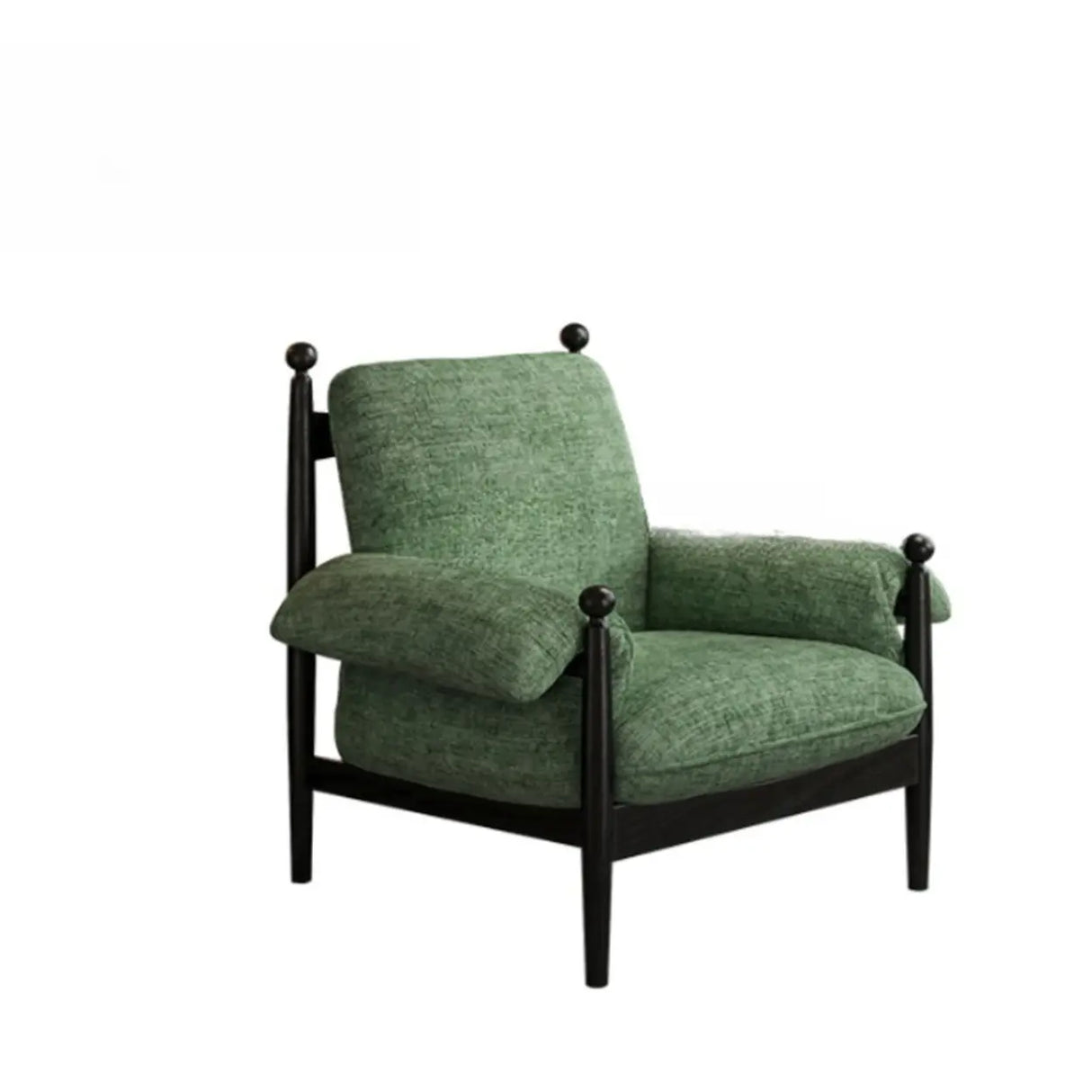 Modern Striped Armrest Brown Accent Chair With Slipcover Image - 12