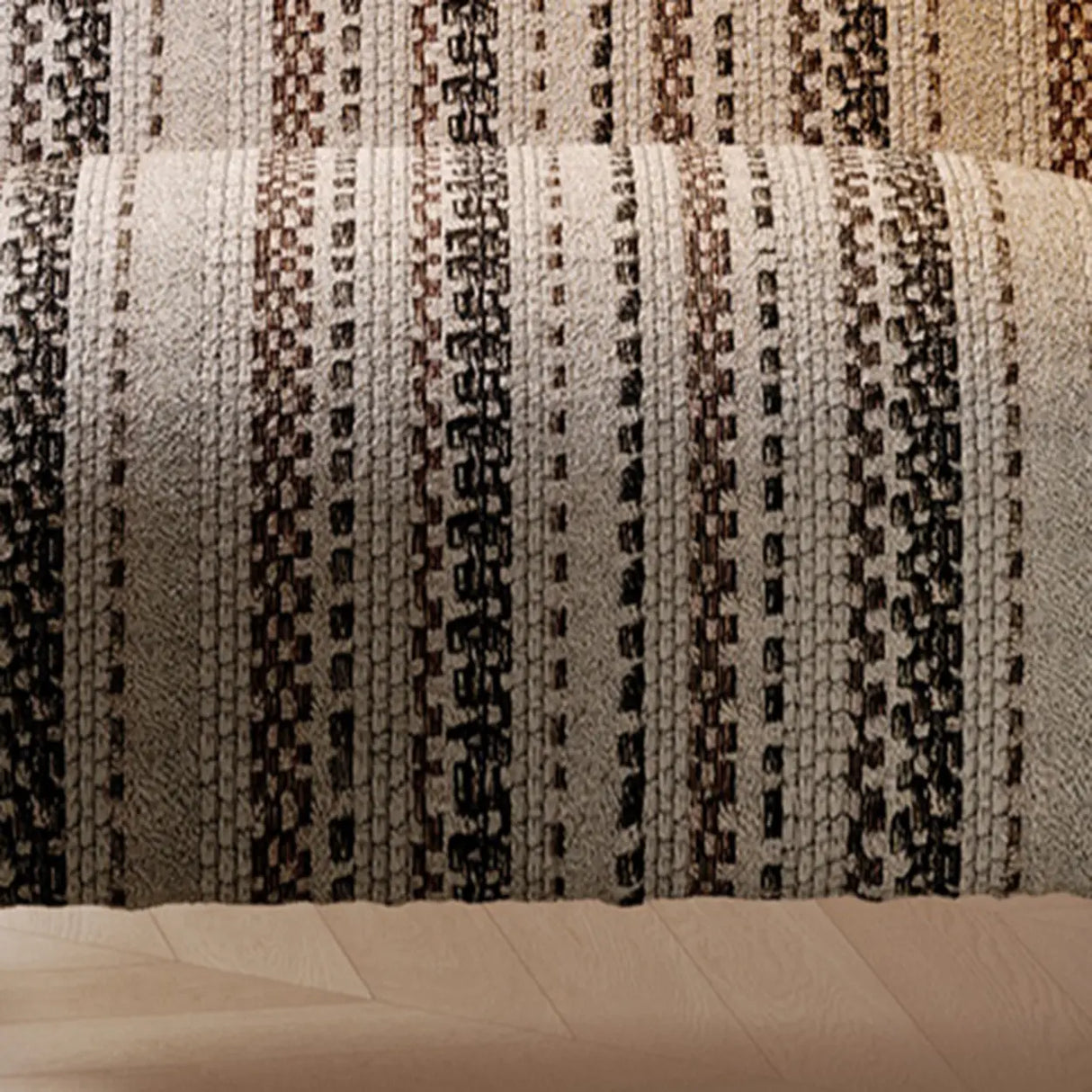 Modern Striped Reclining Lounge Accent Chairs with Curved Arms Image - 6