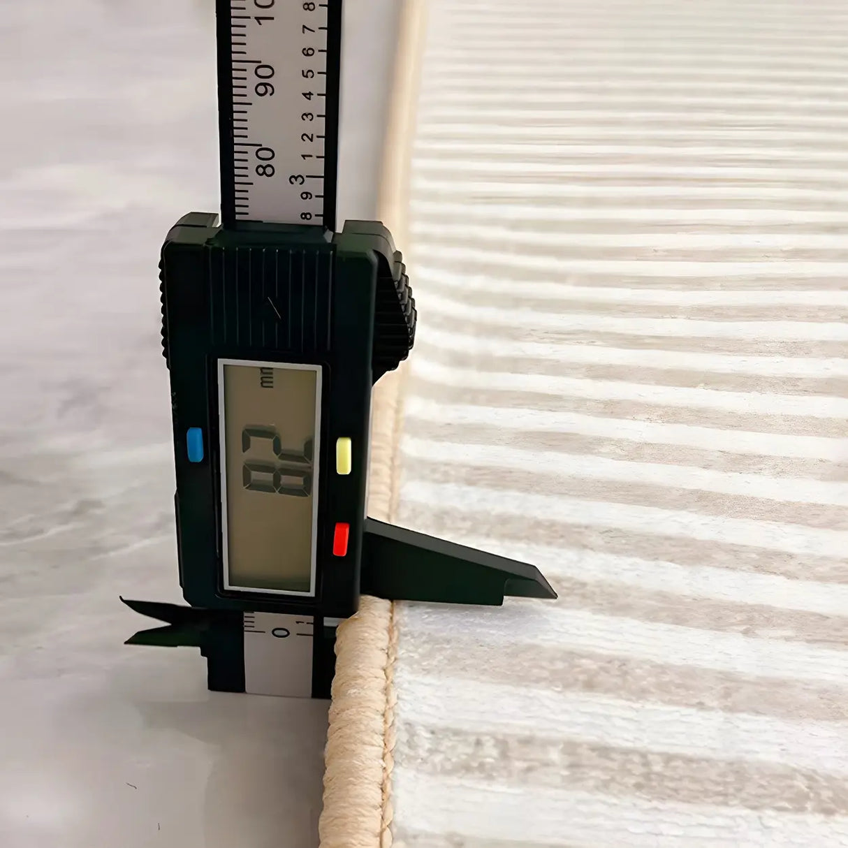 Modern Striped Rectangle Fabric Apricot Medium Area Rug Image - 12