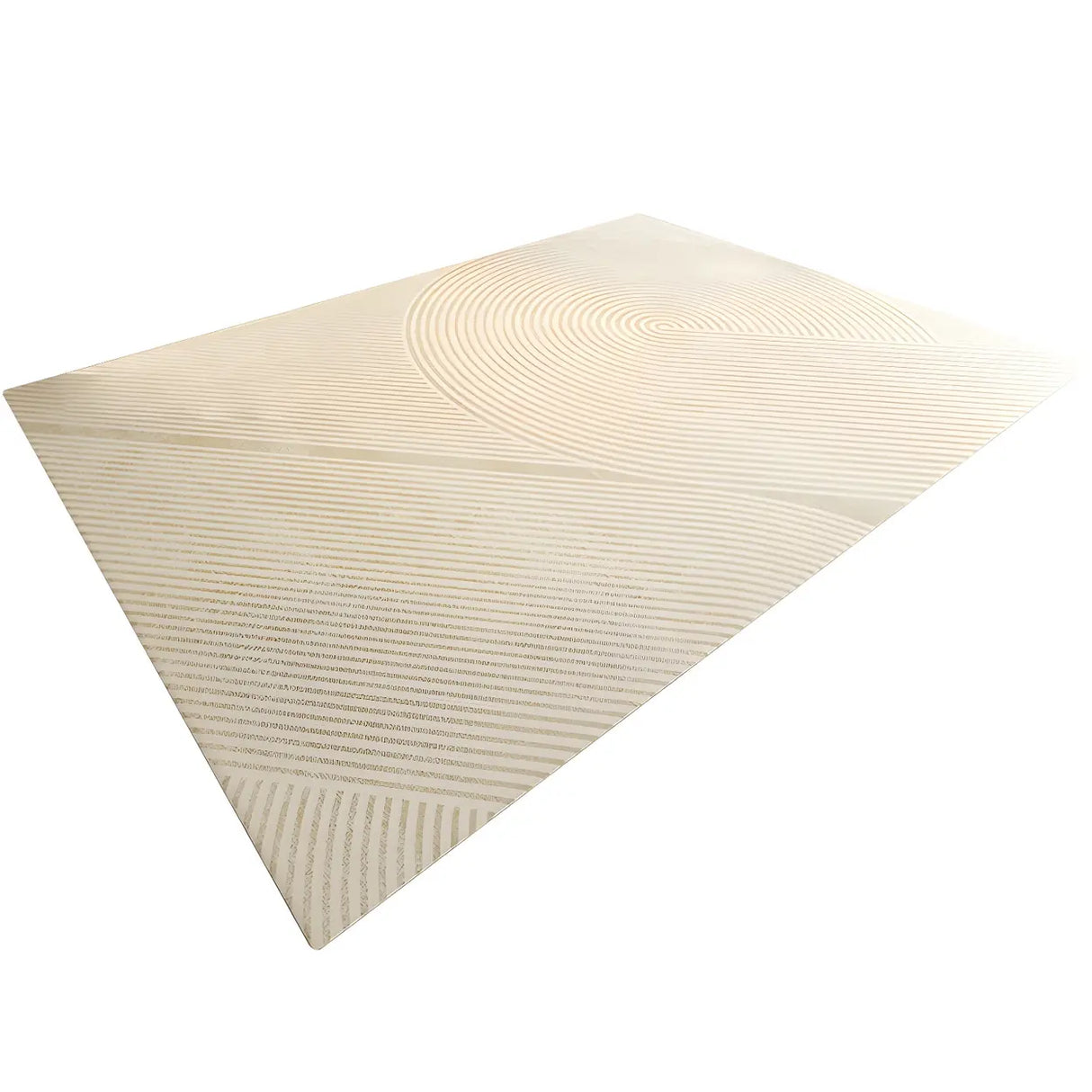 Modern Striped Rectangle Fabric Apricot Medium Area Rug Image - 9