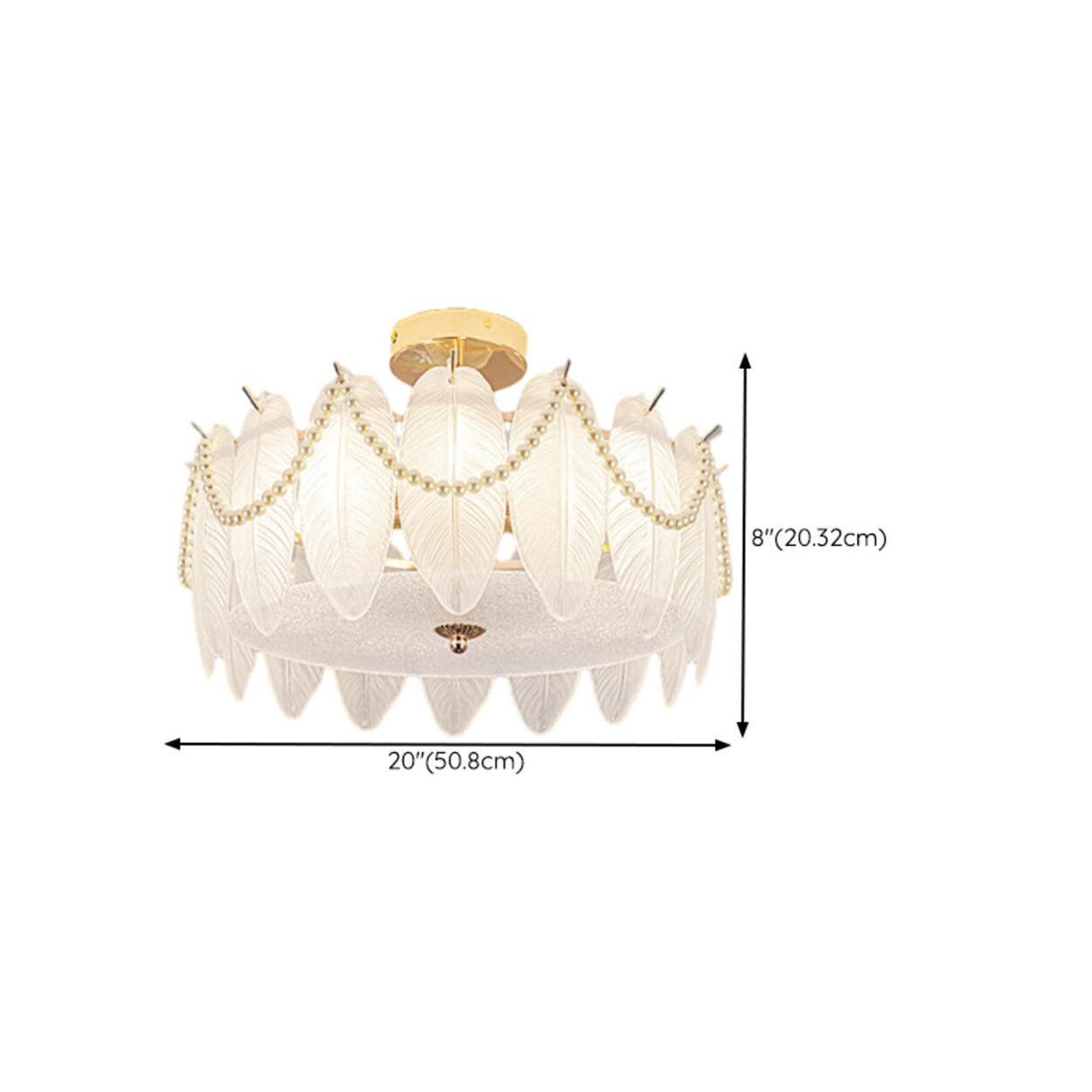 Modern Style Shell-Shaped Flush Mount Light Pearl Accents Image - 29