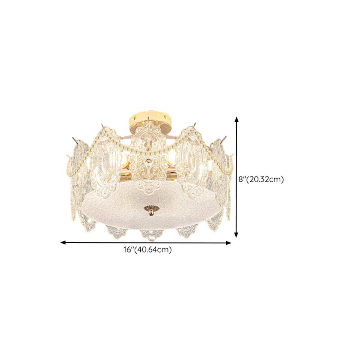 Modern Style Shell-Shaped Flush Mount Light Pearl Accents Image - 40