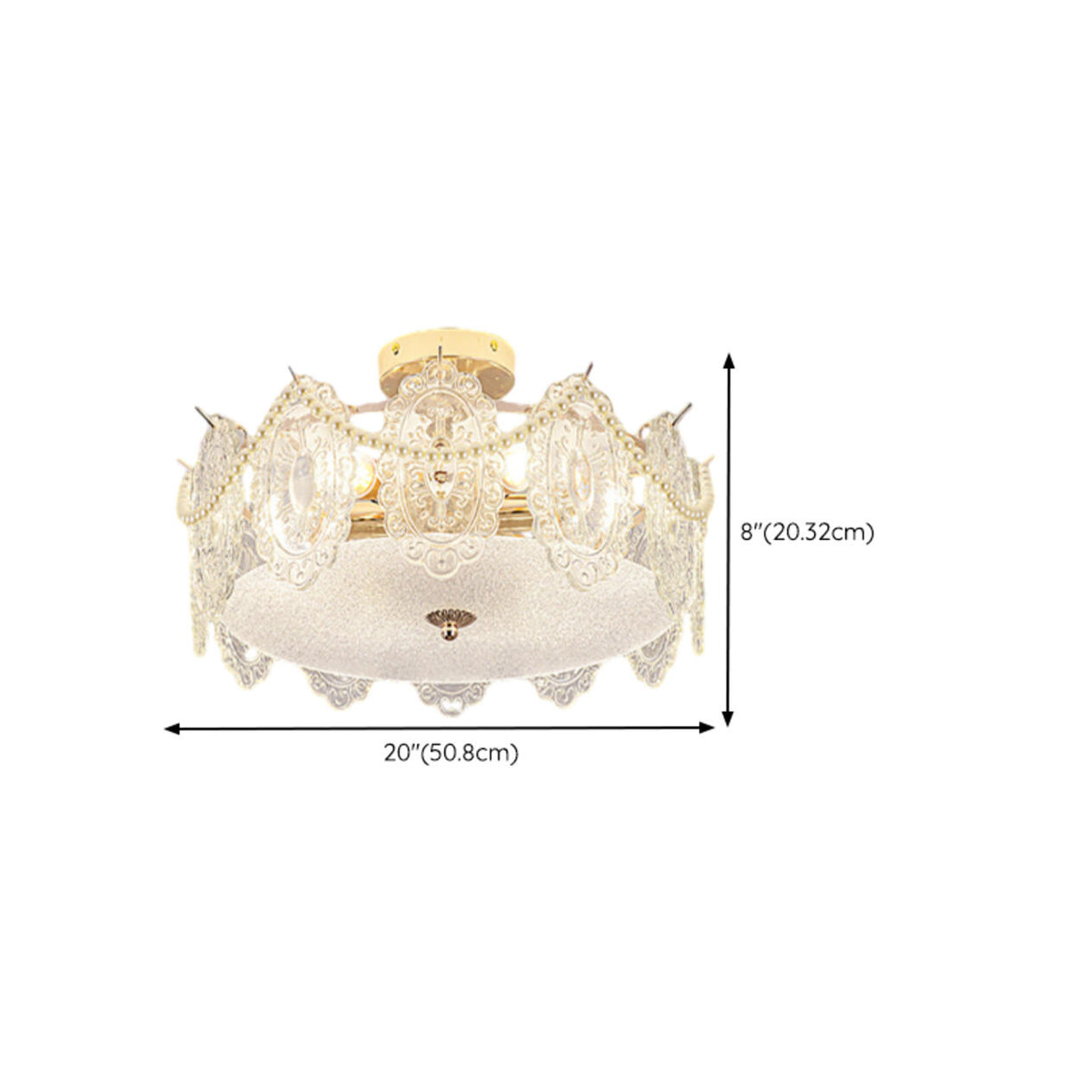 Modern Style Shell-Shaped Flush Mount Light Pearl Accents Image - 41