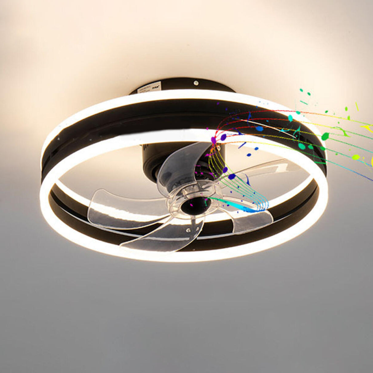Modern Stylish Circular 5 Blades LED Ceiling Fan Light Image - 10