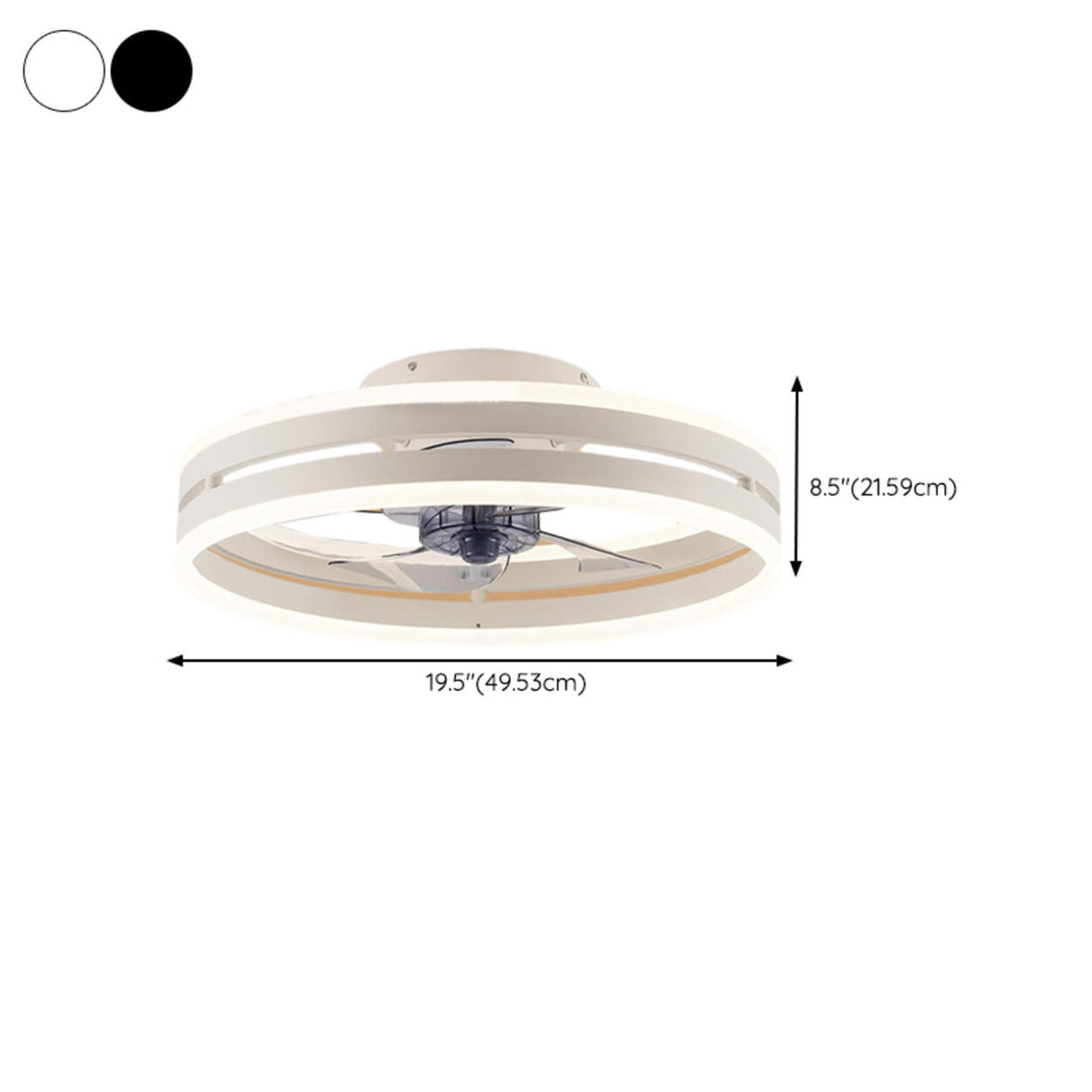 Modern Stylish Circular 5 Blades LED Ceiling Fan Light