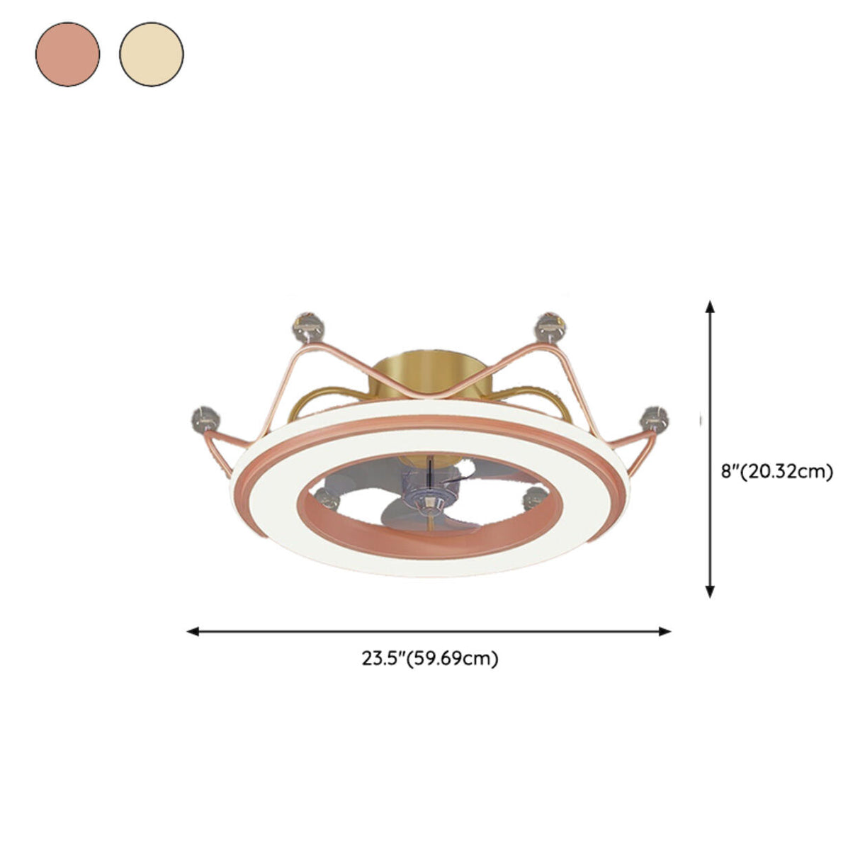 Modern Stylish Dimming LED Crown Ceiling Fan with Light