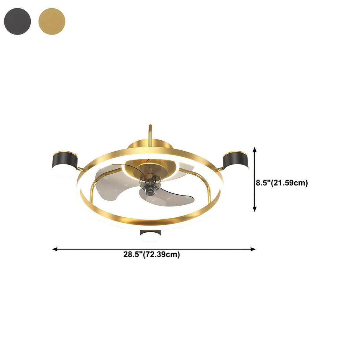 Modern Stylish Ring Ceiling Fan with Multiple Lights