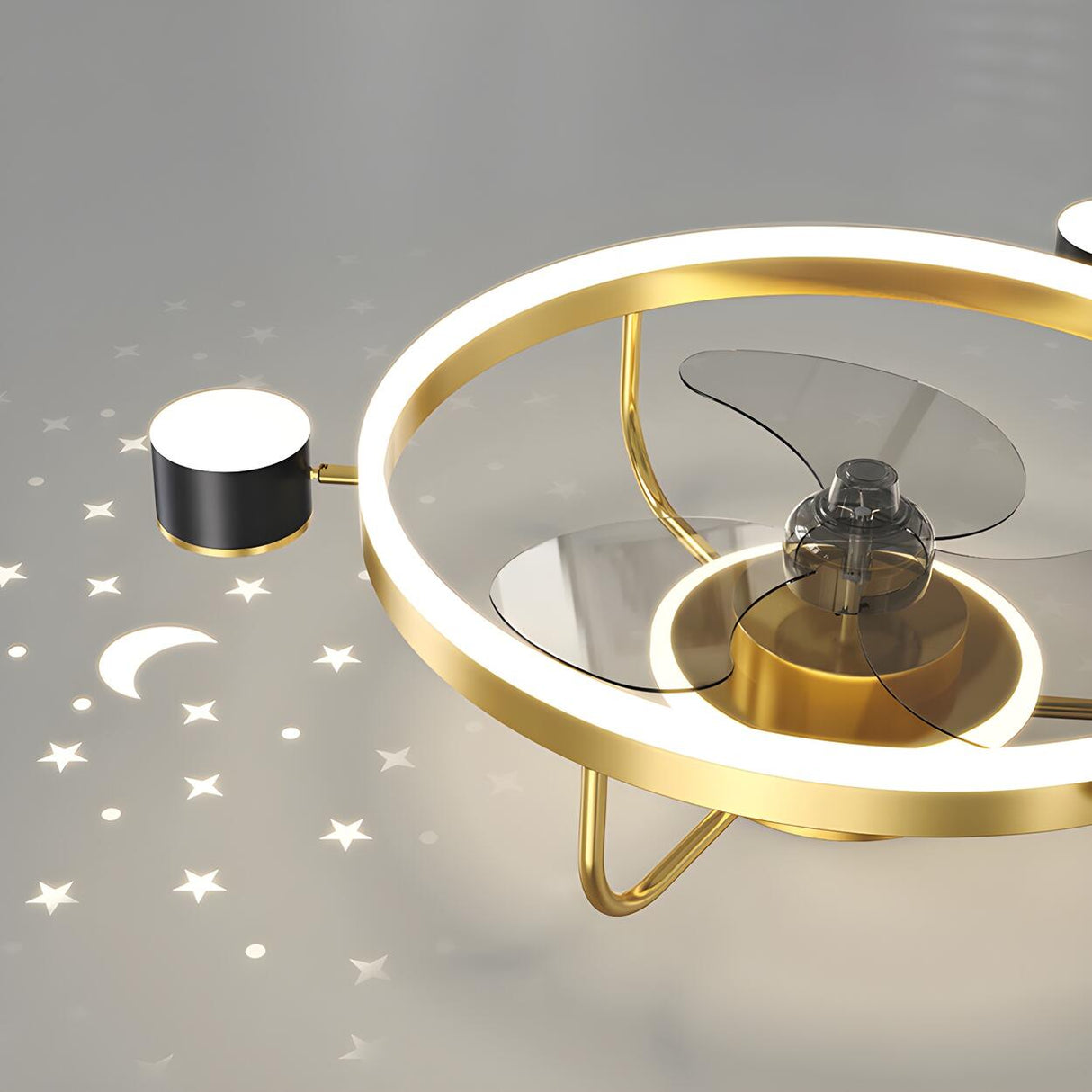 Modern Stylish Ring Ceiling Fan with Multiple Lights Image - 5