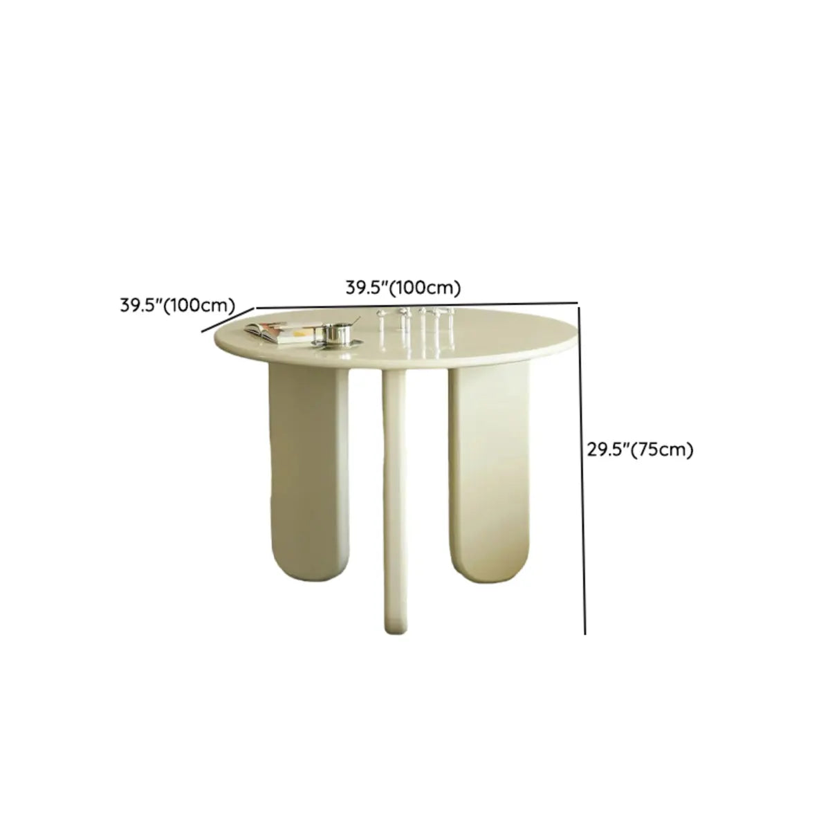 Modern Stylish Round White Wood Dining Table for Kitchen Image - 11