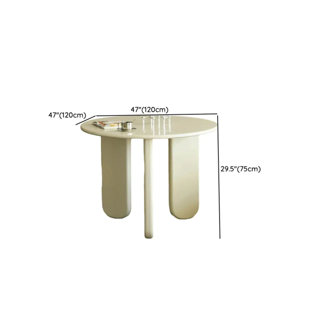 Modern Stylish Round White Wood Dining Table for Kitchen Image - 13