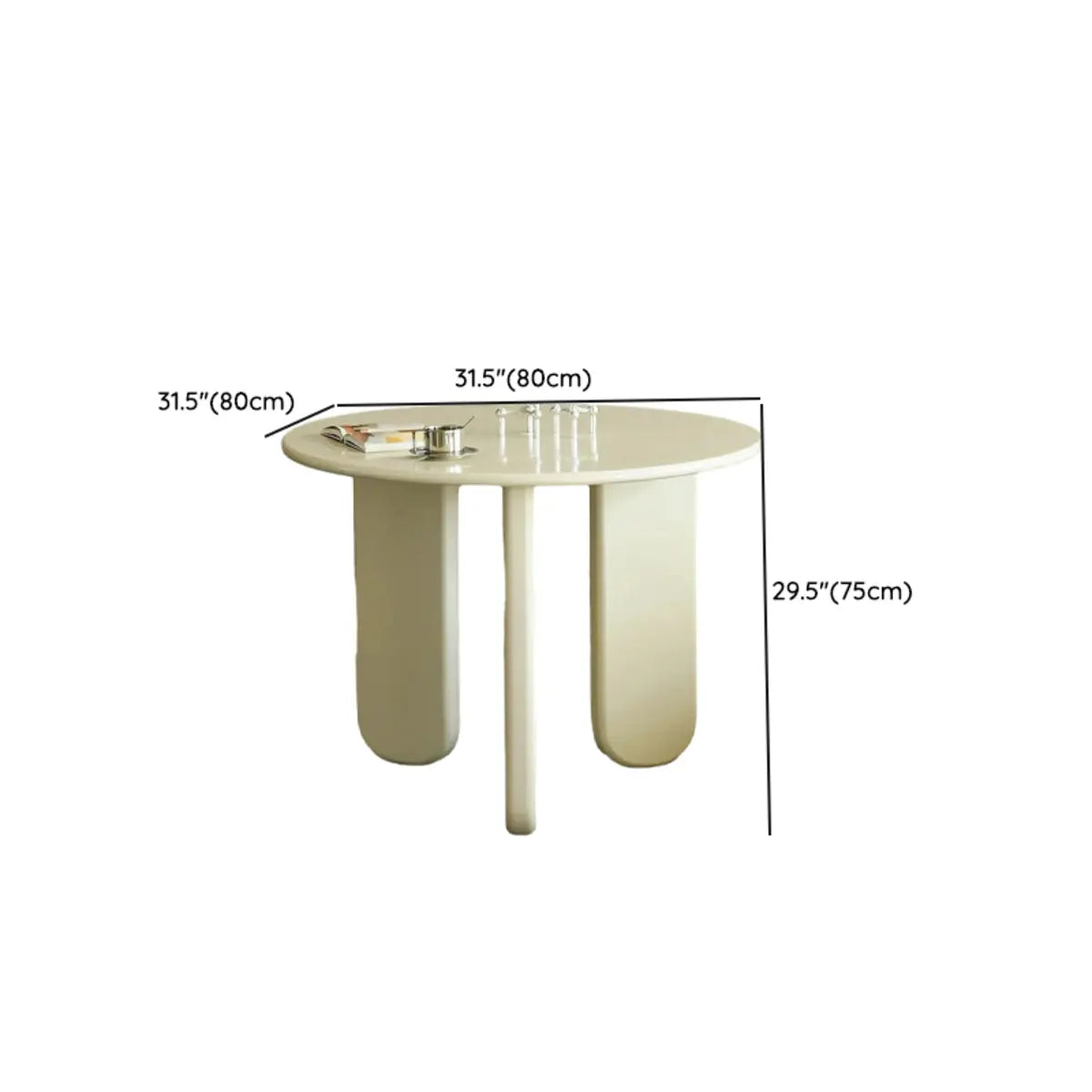 Modern Stylish Round White Wood Dining Table for Kitchen Image - 9