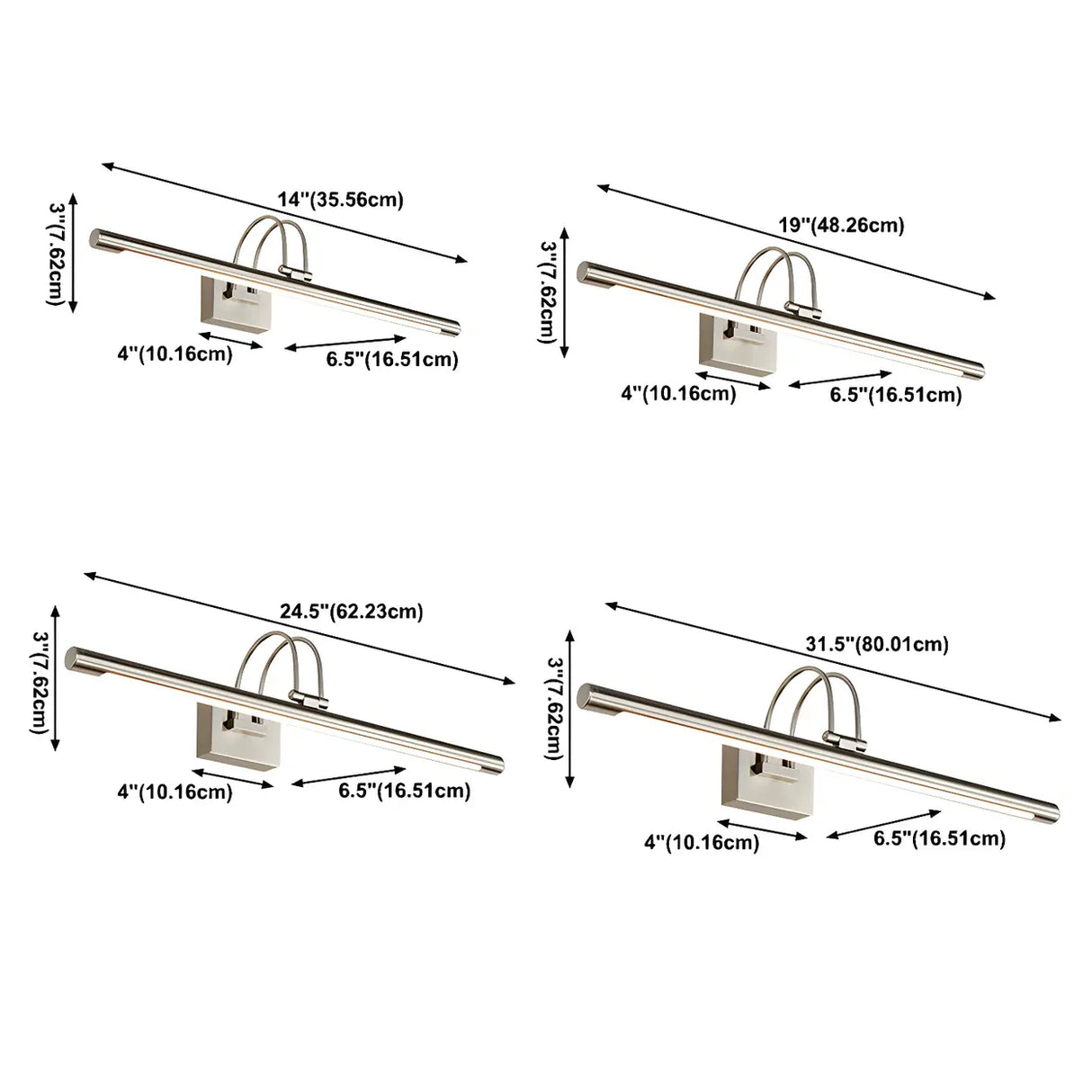 Modern Stylish Silver Linear LED Metallic Vanity Light Image - 6