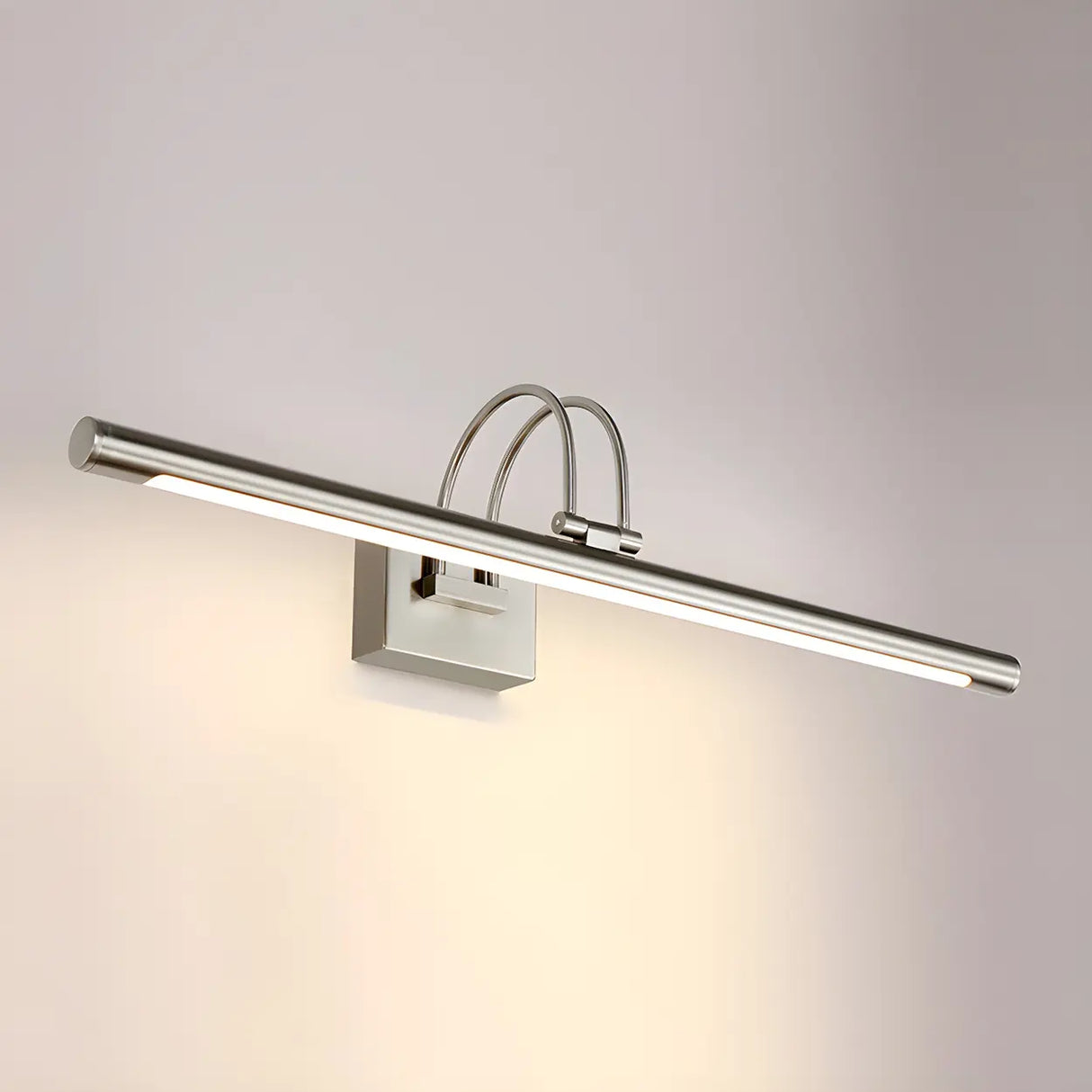 Modern Stylish Silver Linear LED Metallic Vanity Light Image - 7