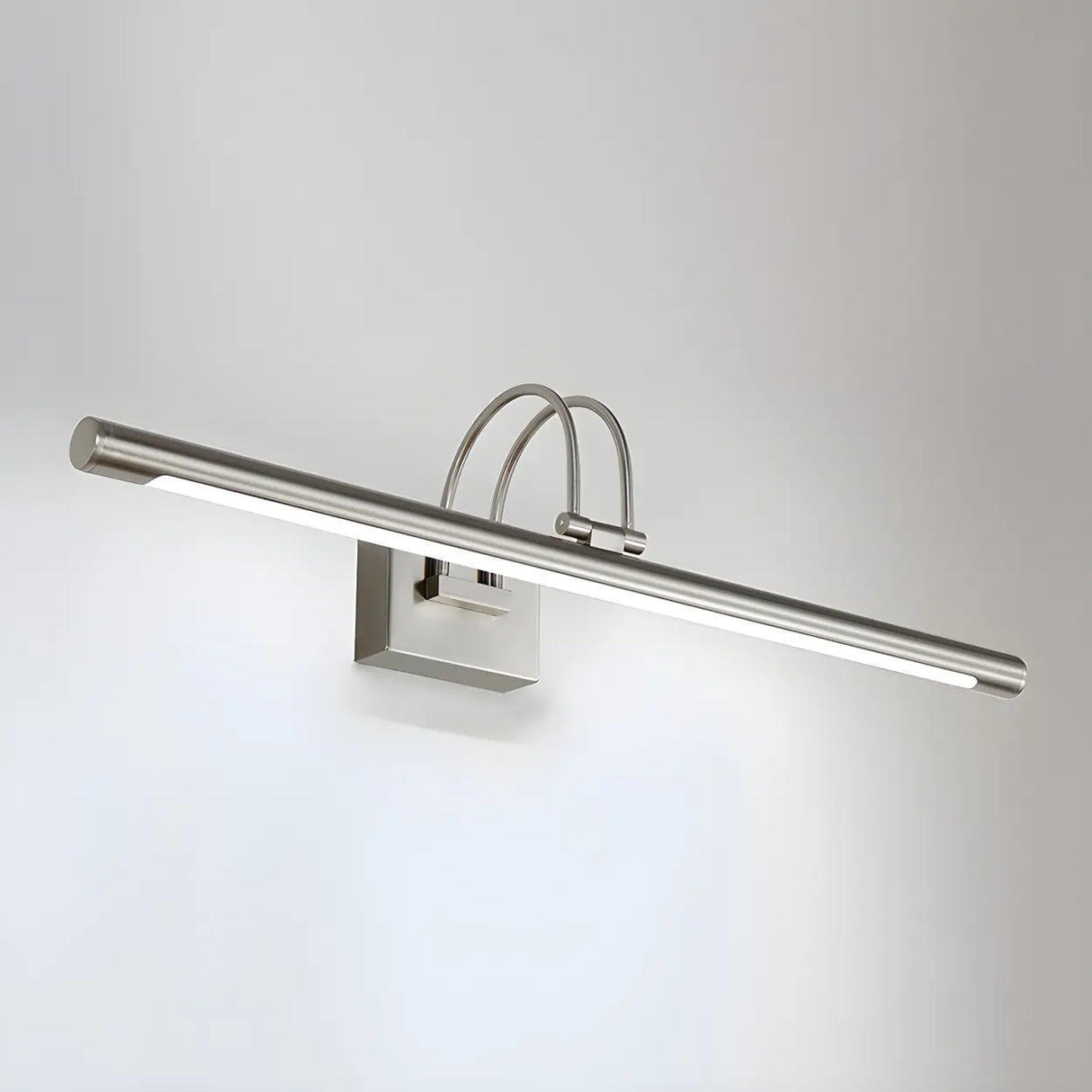 Modern Stylish Silver Linear LED Metallic Vanity Light Image - 8