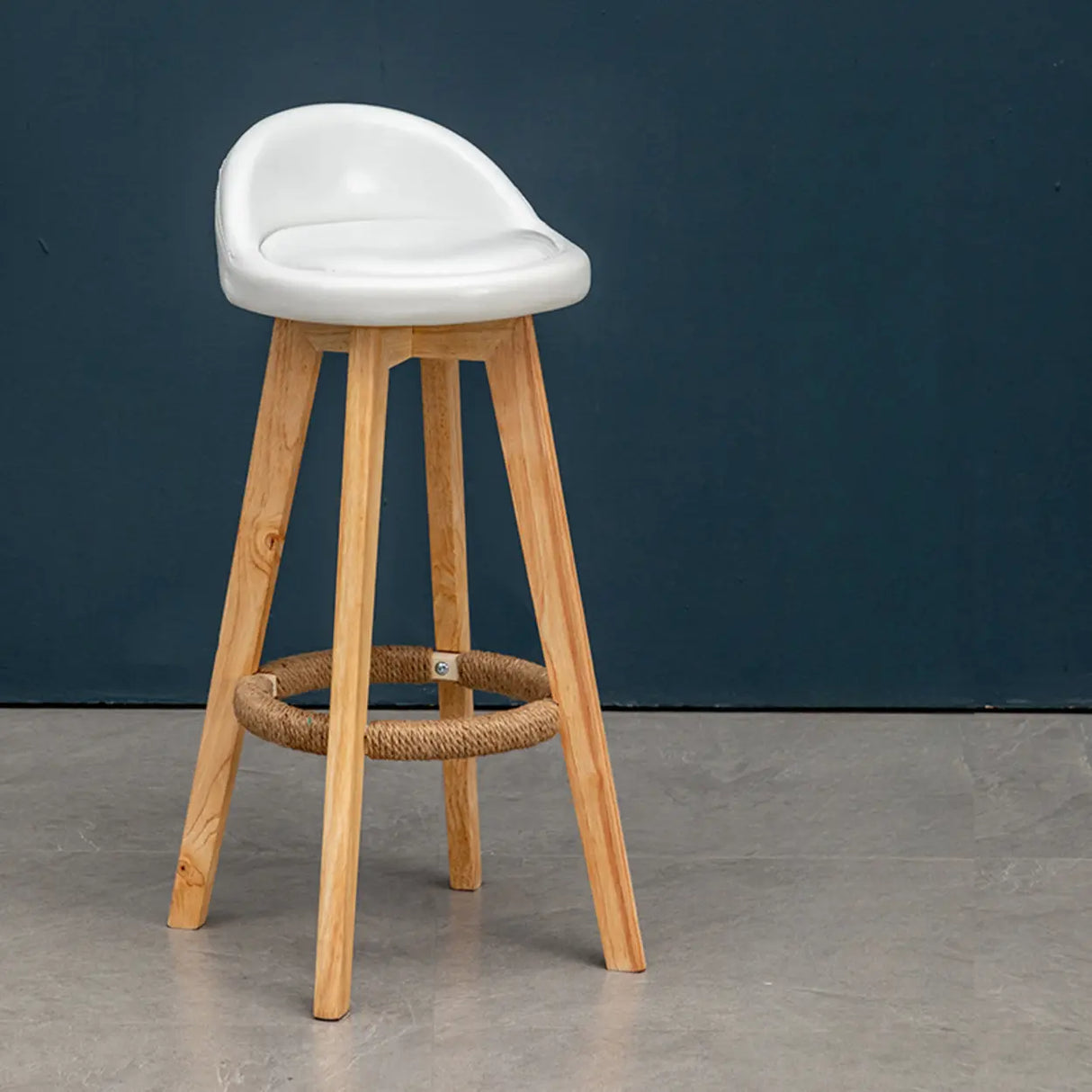 Modern Swivel Bar Stool with Backrest and Upholstered Seat Image - 5