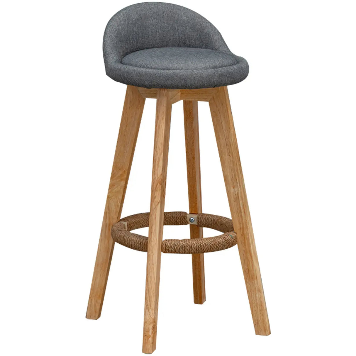 Modern Swivel Bar Stool with Backrest and Upholstered Seat Image - 8