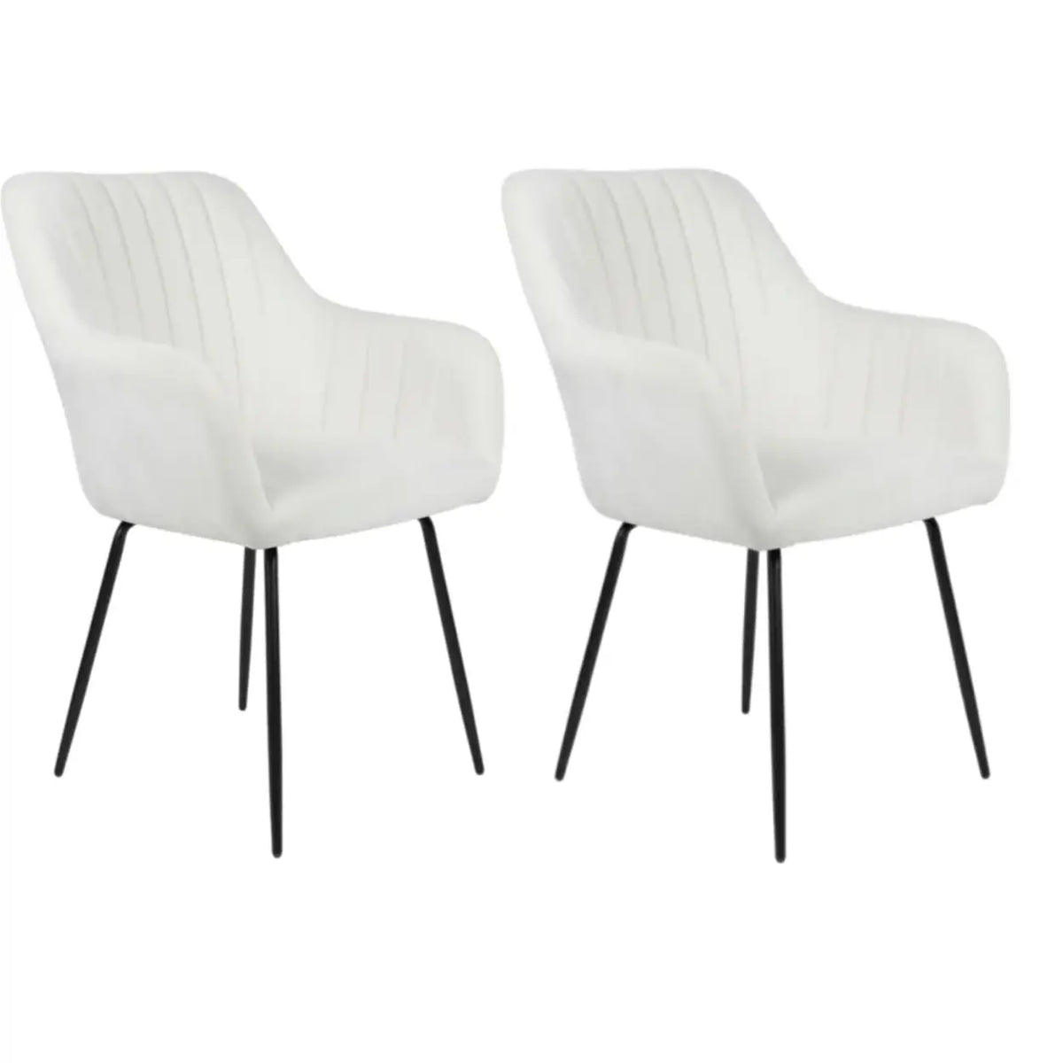 White 21"L x 21"W x 31.9"H 2 Piece Set Modern Swivel Dining Chair Set of 2 Upholstered Suede Chair Image - 13