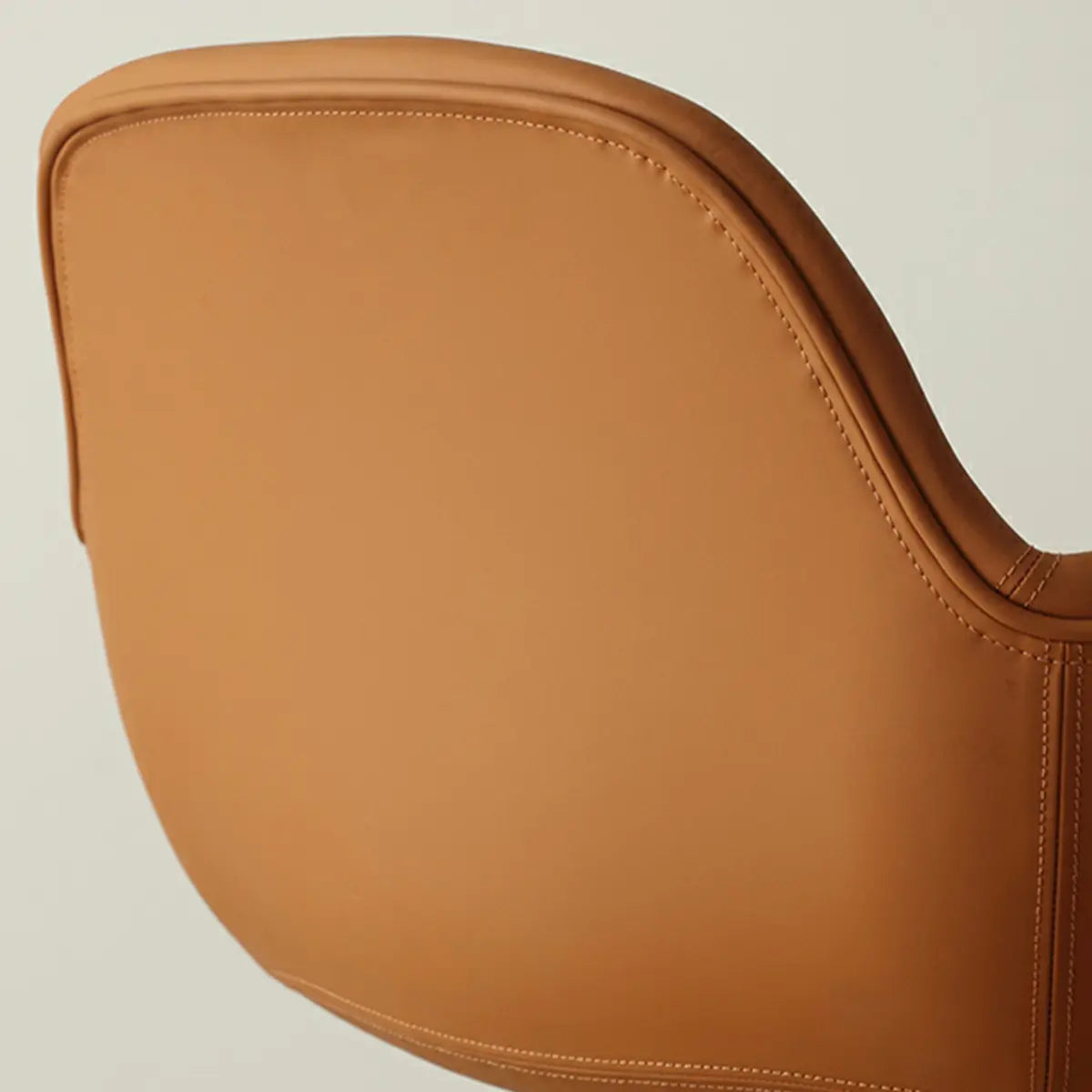 Modern Swivel Leather Metal Base Brown Office Chair Image - 8