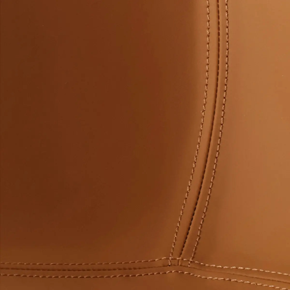 Modern Swivel Leather Metal Base Brown Office Chair Image - 9