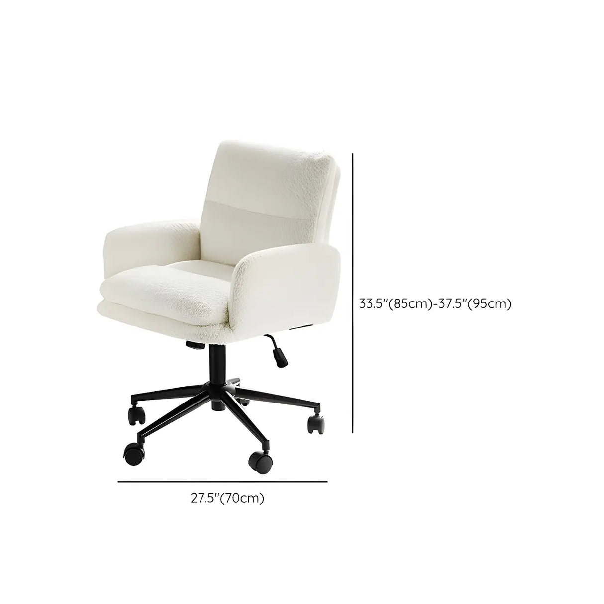 Modern Swivel Task Black Base and Wheels Office Chair