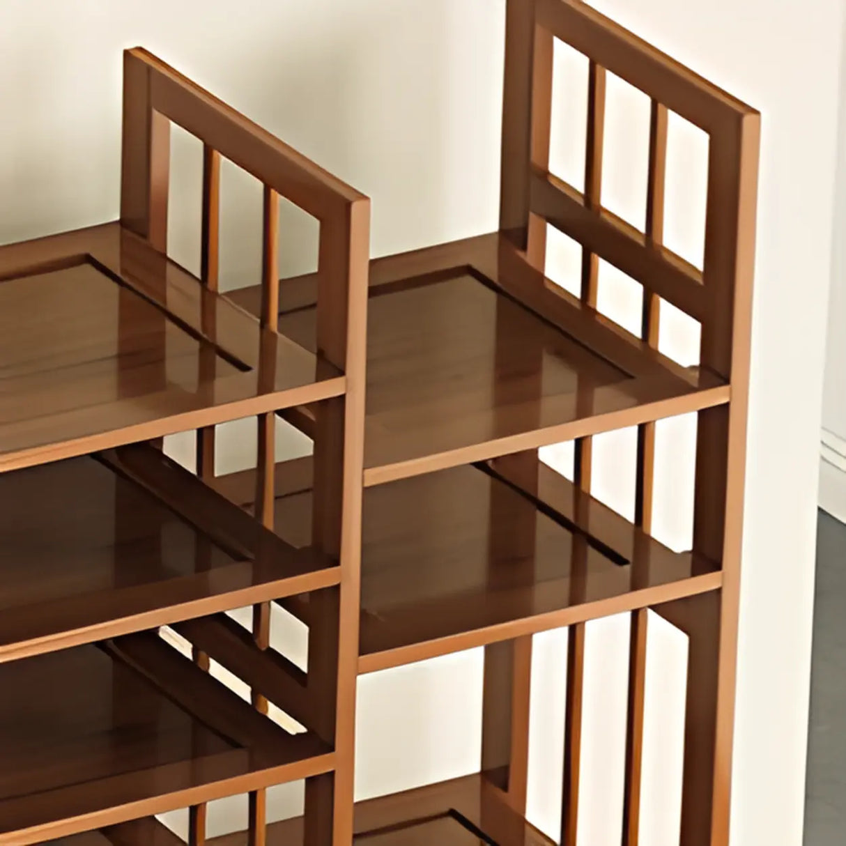 Modern Tall Wood Freestanding Brown Shoe Rack Organizer Image - 20