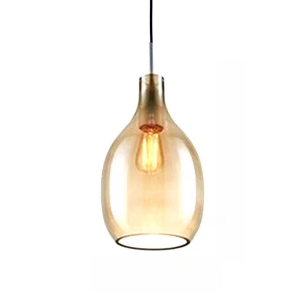 Modern Teardrop Blue Clear Glass Pendant Light Image - 5