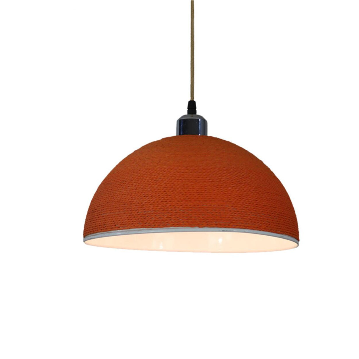 Modern Textured Metal Round Hanging Pendant Light Image - 12