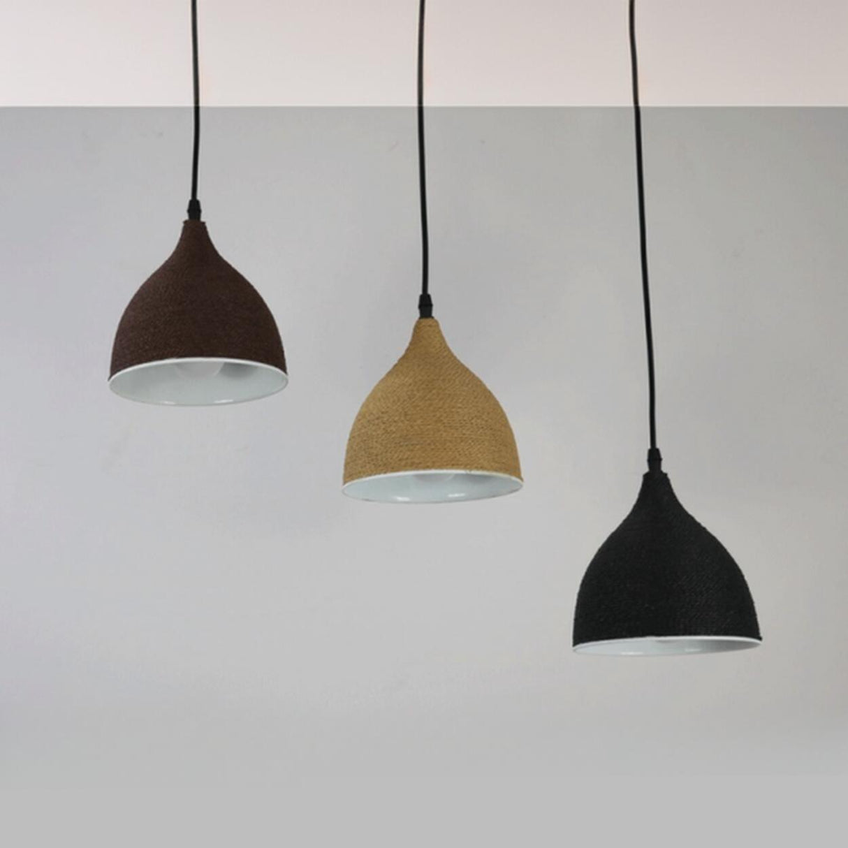 Modern Textured Metal Round Hanging Pendant Light Image - 19