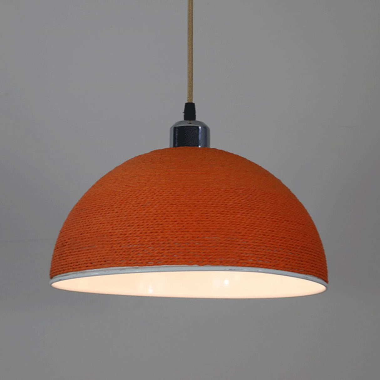 Modern Textured Metal Round Hanging Pendant Light Image - 20