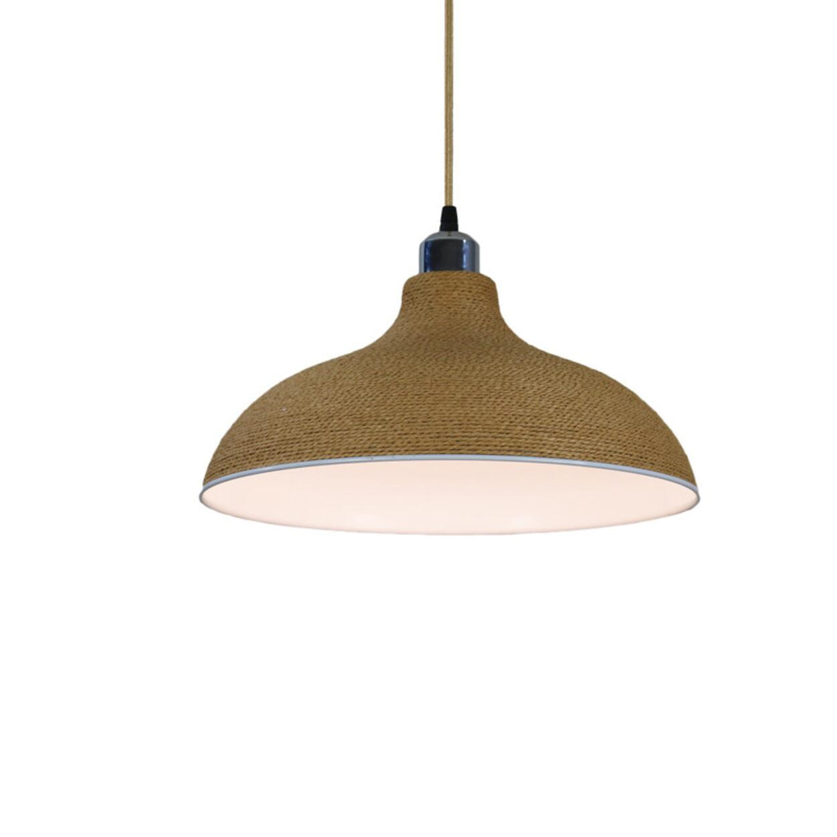 Modern Textured Metal Round Hanging Pendant Light Image - 6
