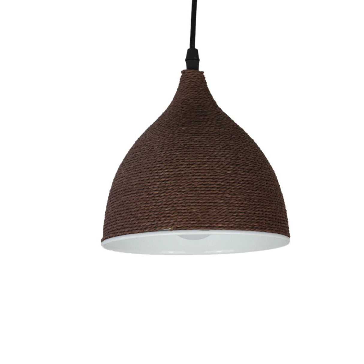 Modern Textured Metal Round Hanging Pendant Light Image - 9