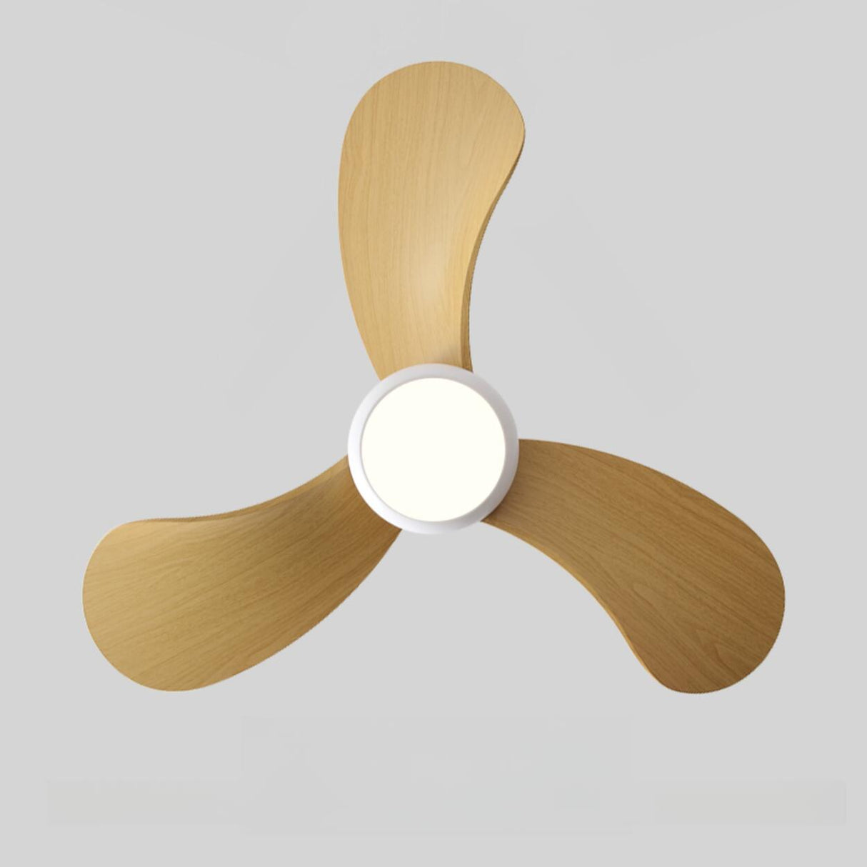 Modern Three-Blade Wooden Ceiling Fan with LED Light Image - 10