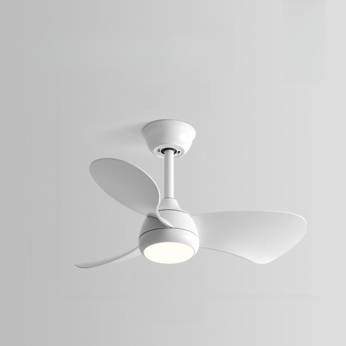 Modern Three-Blade Wooden Ceiling Fan with LED Light Image - 5