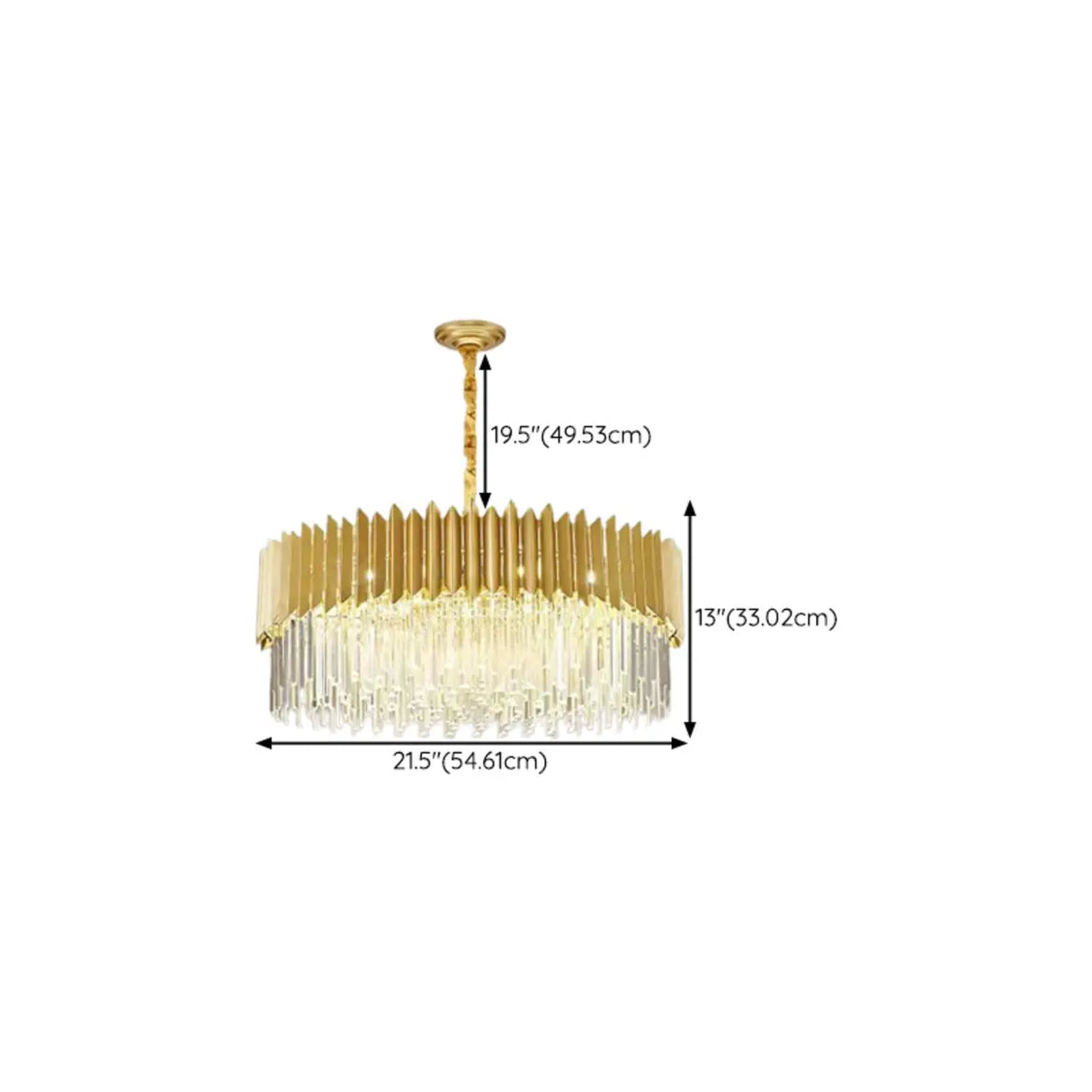 Modern Tiered Gold Crystal Chandelier Adjustable Height Image - 19