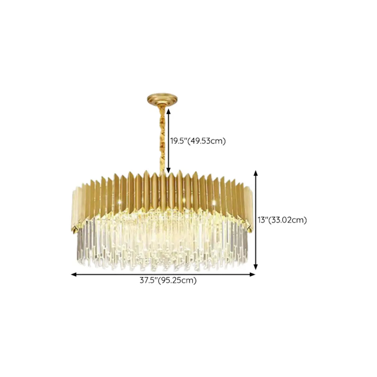 Modern Tiered Gold Crystal Chandelier Adjustable Height Image - 21