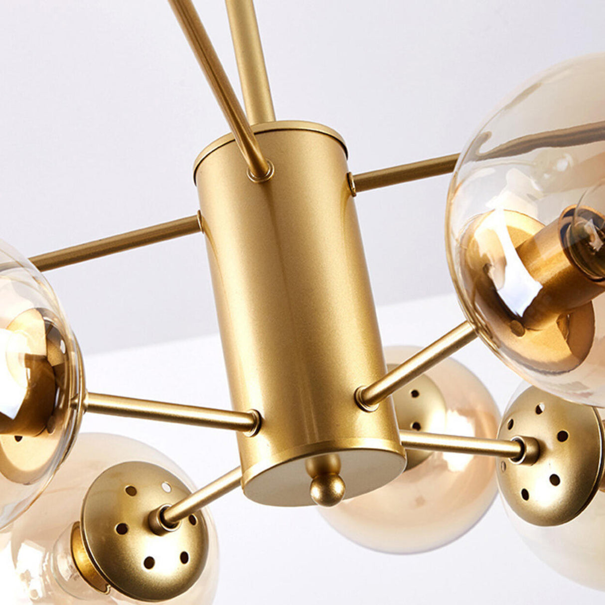 Modern Tiered Multiple Globe Clear Glass Sputnik Chandelier Image - 22