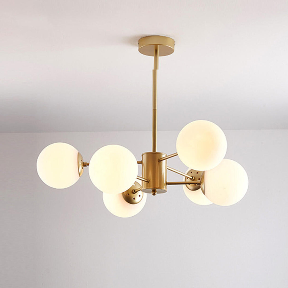 Modern Tiered Multiple Globe Clear Glass Sputnik Chandelier Image - 39