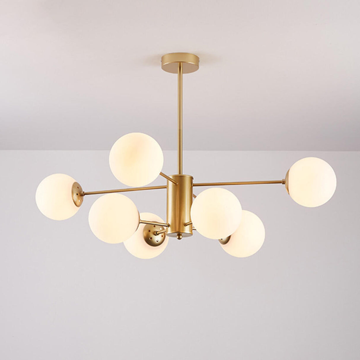 Modern Tiered Multiple Globe Clear Glass Sputnik Chandelier Image - 40