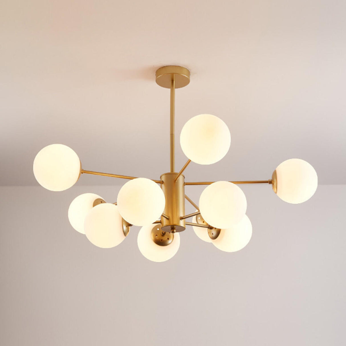 Modern Tiered Multiple Globe Clear Glass Sputnik Chandelier Image - 41