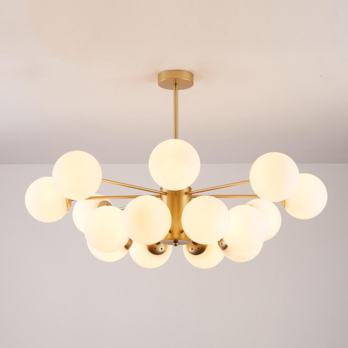 Modern Tiered Multiple Globe Clear Glass Sputnik Chandelier Image - 43