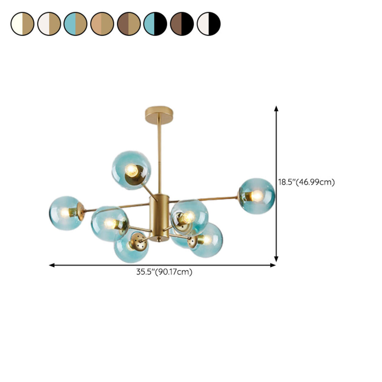 Modern Tiered Multiple Globe Clear Glass Sputnik Chandelier Image - 60