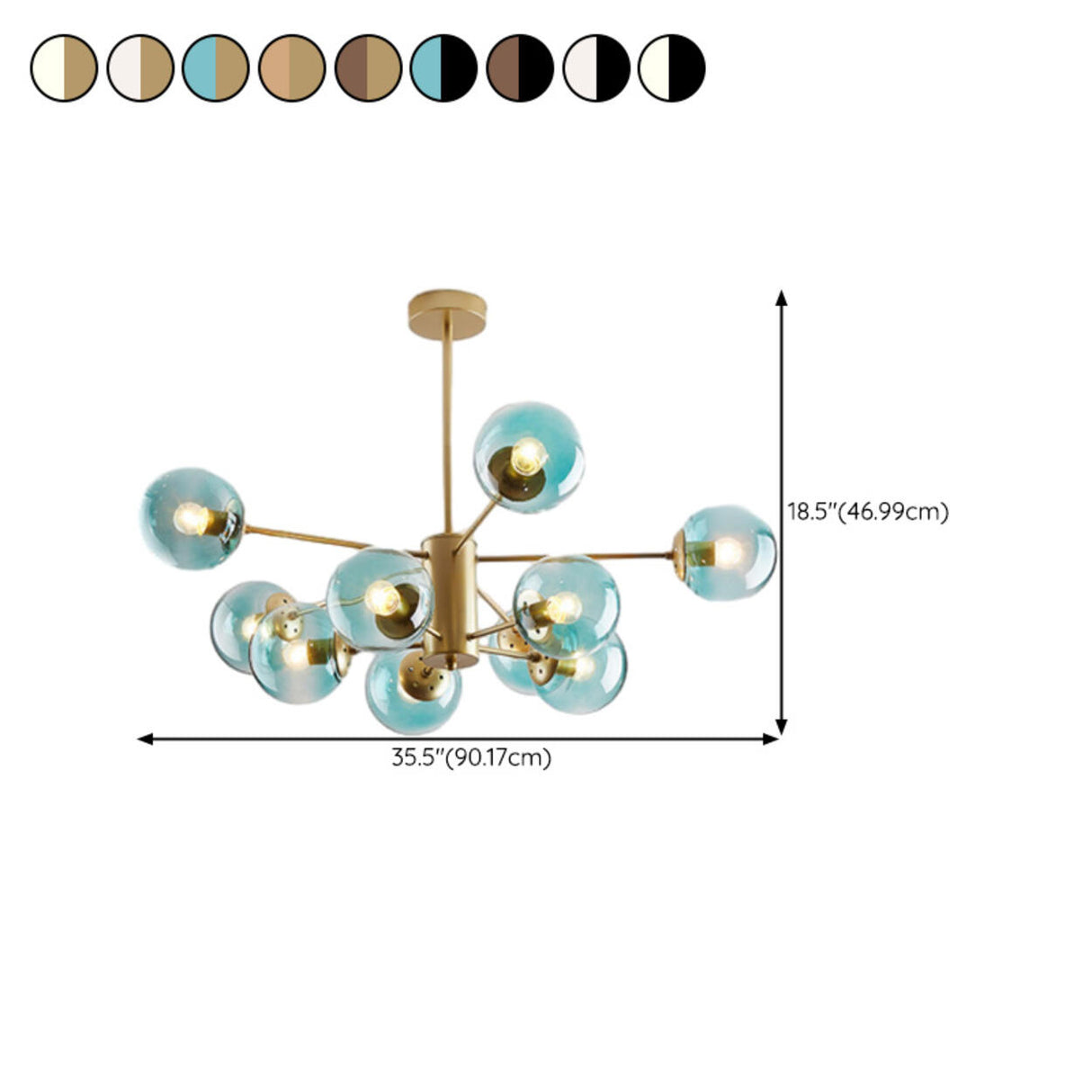 Modern Tiered Multiple Globe Clear Glass Sputnik Chandelier Image - 61